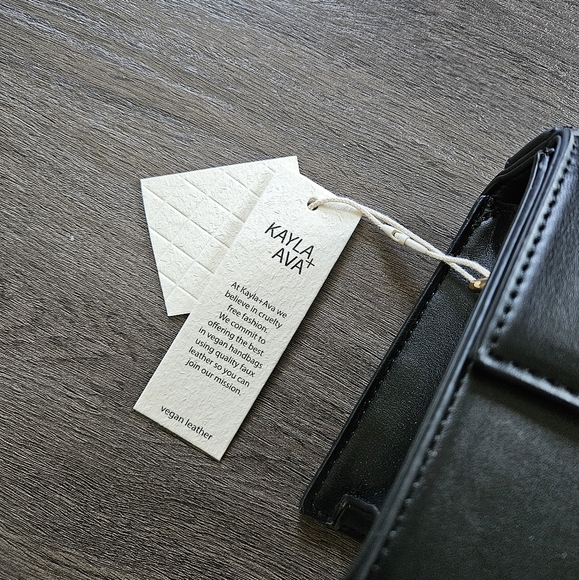KAYLA + AVA Black Vegan Leather Miranda Mini Crossbody Bag Purse NWT - Picture 4 of 11